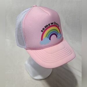 kids Girls Somewhere Over The Rainbow bubu truckers hat Size 4 Years +